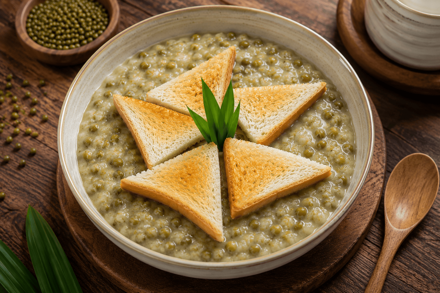 Bubur Kacang Ijo Polos Roti Tawar Fiber Cream