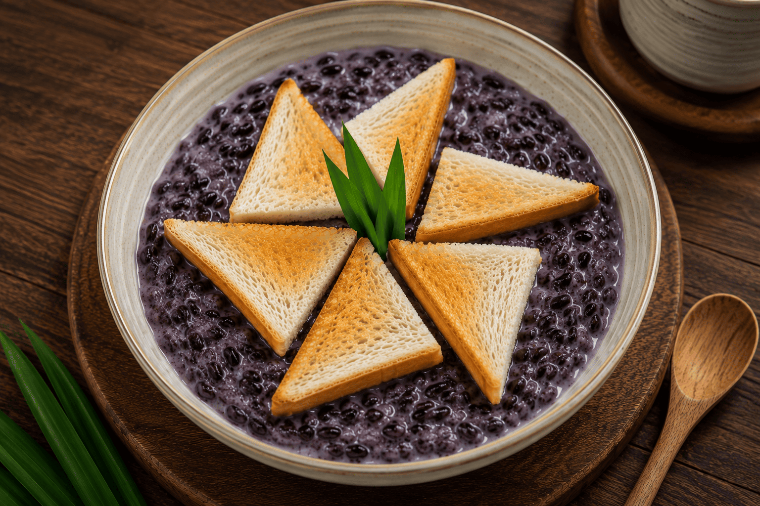 Bubur Ketan Hitam Polos Roti Tawar Fiber Cream